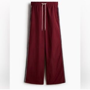 H&M Maroon Joggers with White Drawstring